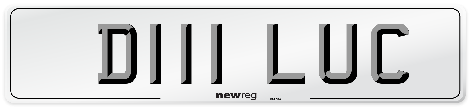 D111 LUC Number Plate from New Reg